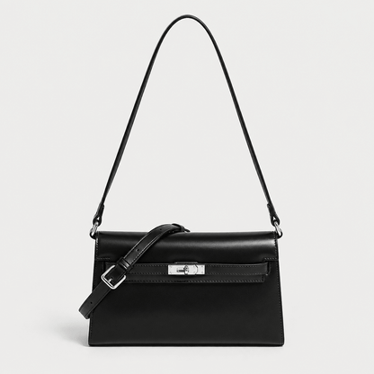 Elegant Shoulder Bag with Secure Lock Closure