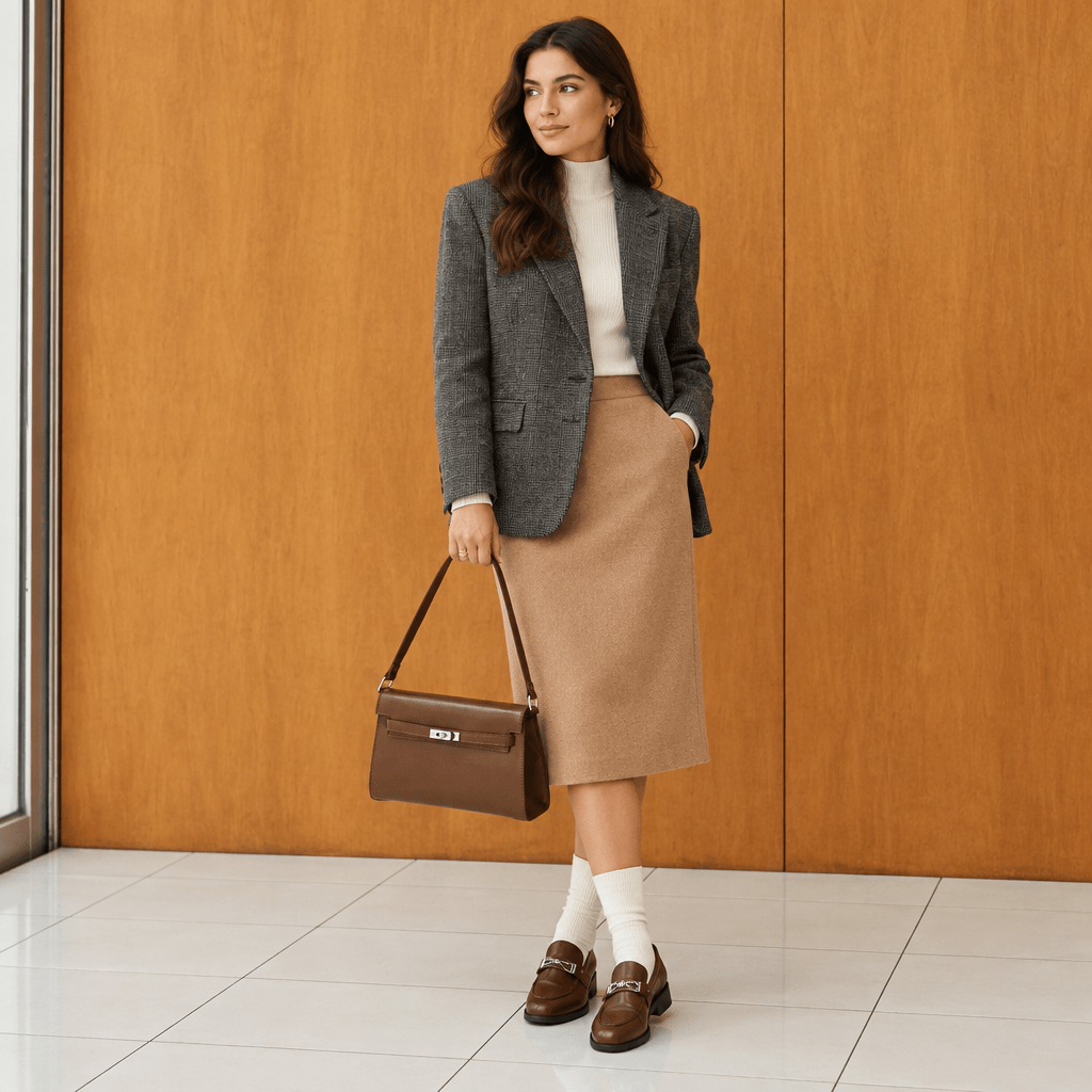 Elegant Shoulder Bag with Secure Lock Closure