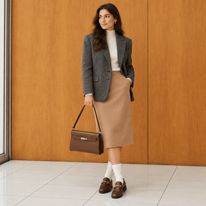 Elegant Shoulder Bag with Secure Lock Closure