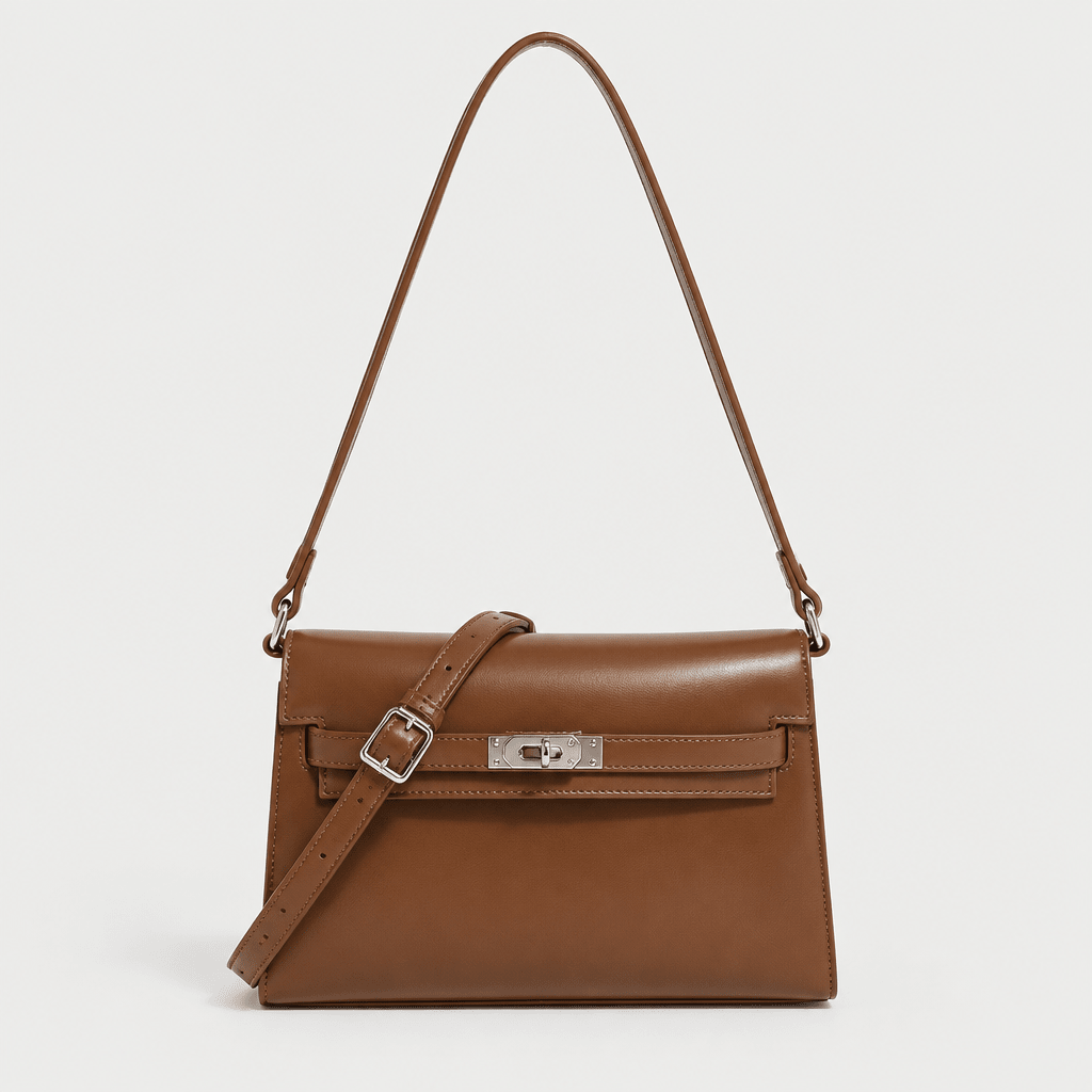 Elegant Shoulder Bag with Secure Lock Closure