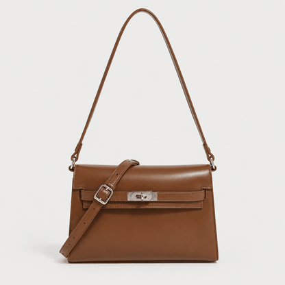 Elegant Shoulder Bag with Secure Lock Closure