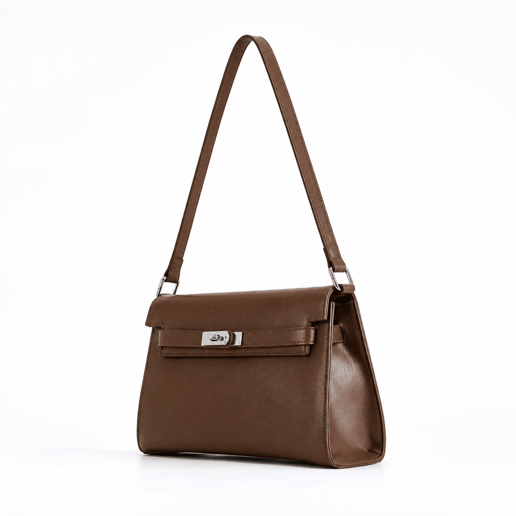Elegant Shoulder Bag with Secure Lock Closure