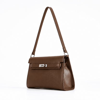Elegant Shoulder Bag with Secure Lock Closure