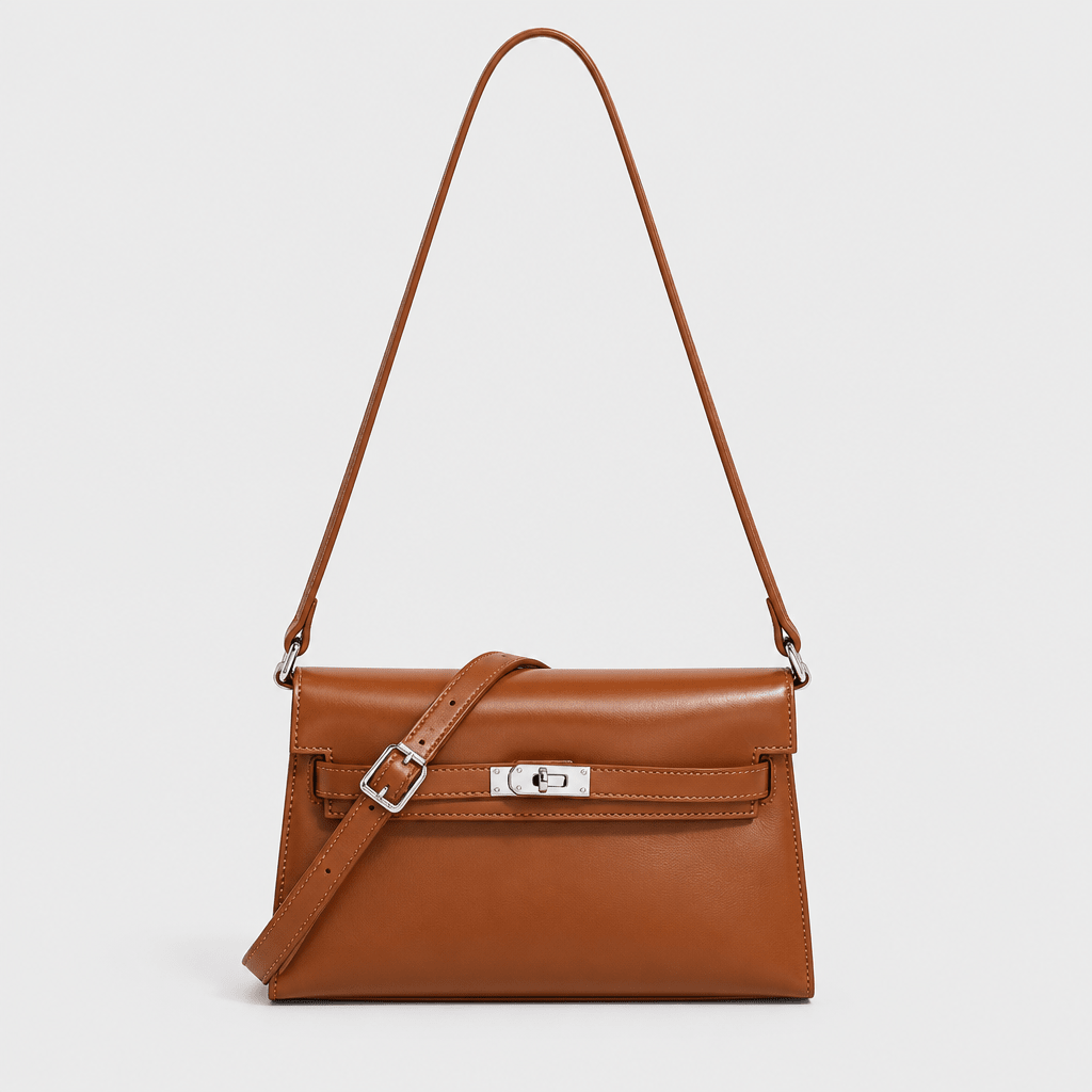Elegant Shoulder Bag with Secure Lock Closure