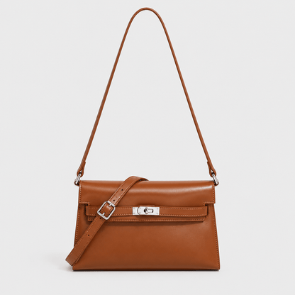 Elegant Shoulder Bag with Secure Lock Closure