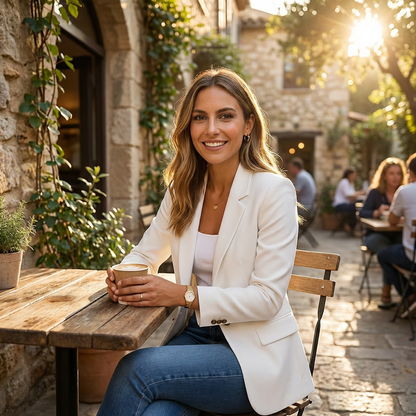 Classic One Button Elegant Blazer Jacket