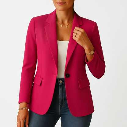 Classic One Button Elegant Blazer Jacket