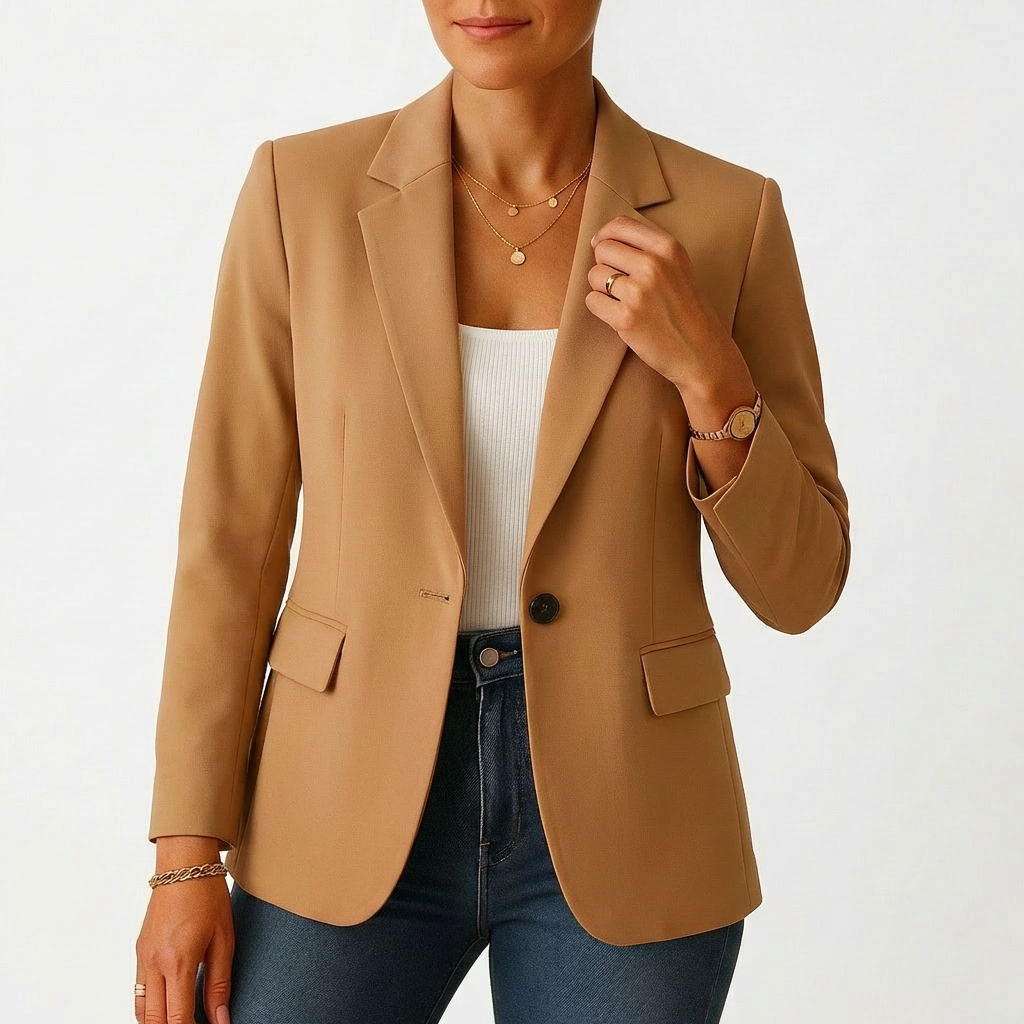 Classic One Button Elegant Blazer Jacket