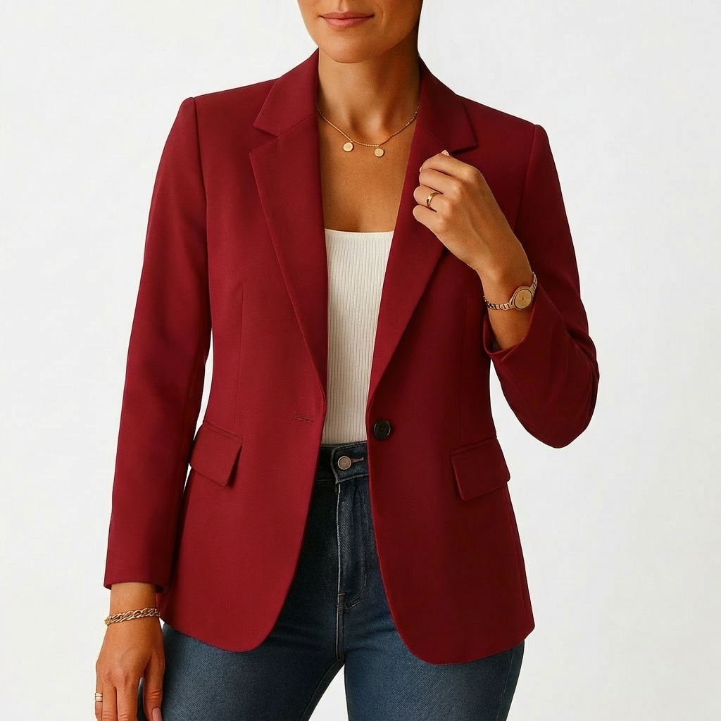 Classic One Button Elegant Blazer Jacket