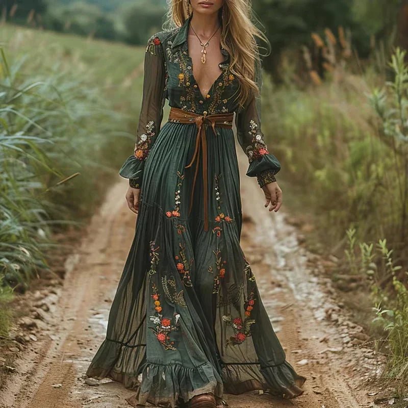 Boho Ruffled Maxi Dress