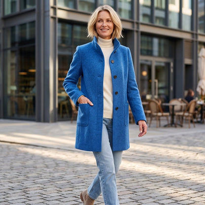 Classic Button Front Longline Collared Coat