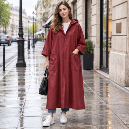 Long Water-Resistant Coat for Women