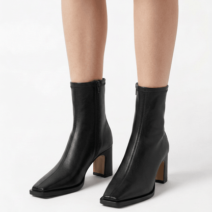 Liv | Women's Block-Heel Ankle Boots with Side Zip