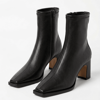 Liv | Women's Block-Heel Ankle Boots with Side Zip