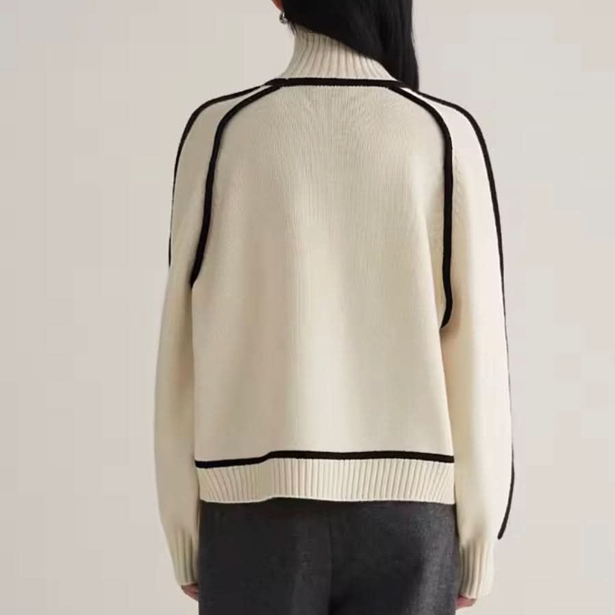 Women's Color-Block Turtleneck Sweater