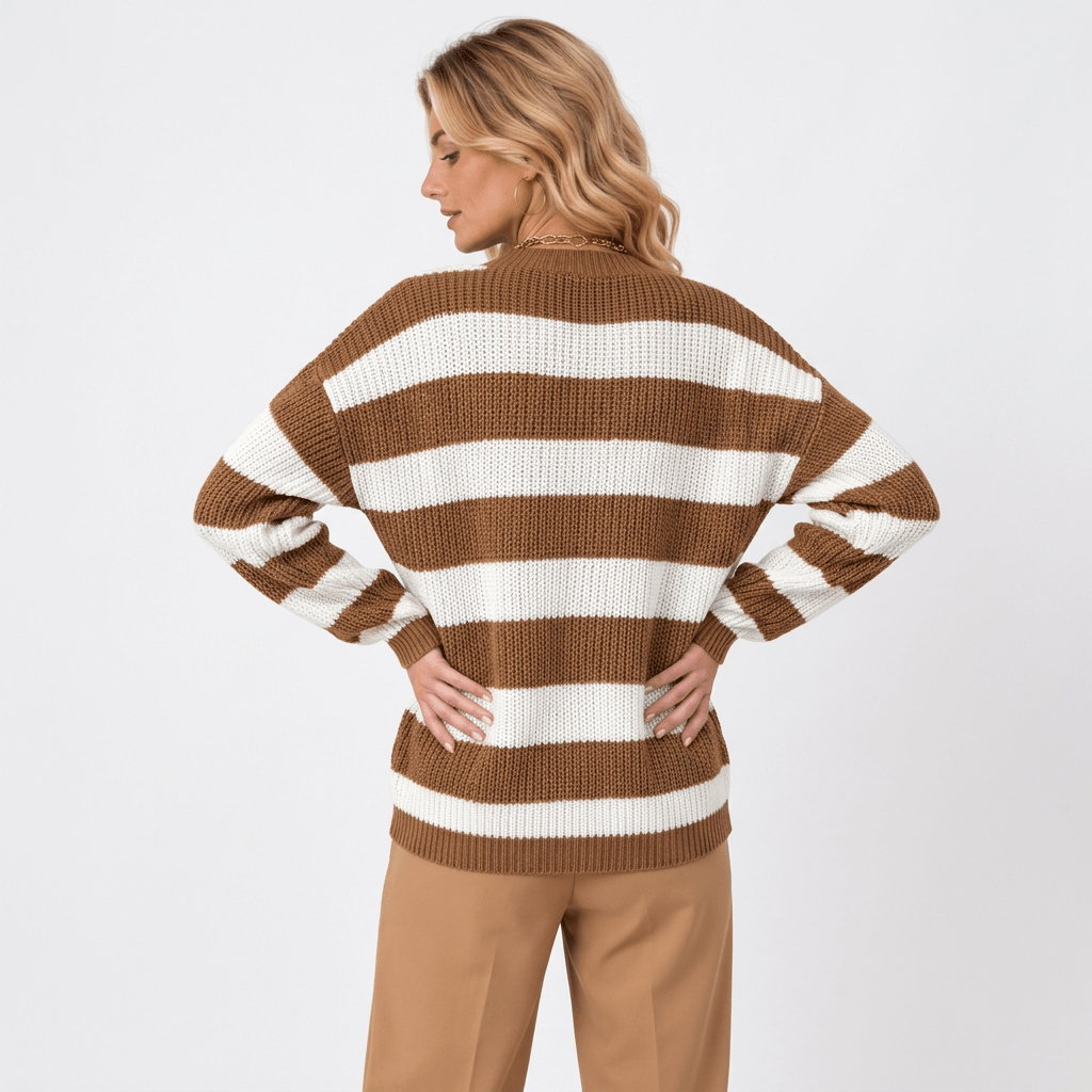 Striped Relaxed Fit Knit Sweater