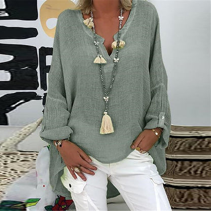 Vintage V Neck Loose Shirts