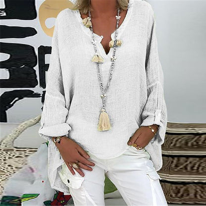 Vintage V Neck Loose Shirts