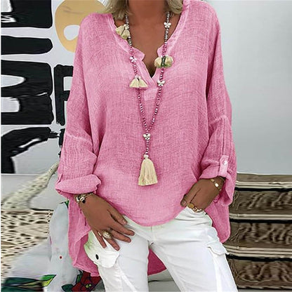 Vintage V Neck Loose Shirts