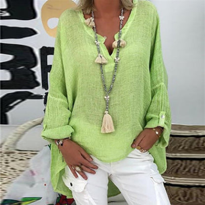 Vintage V Neck Loose Shirts