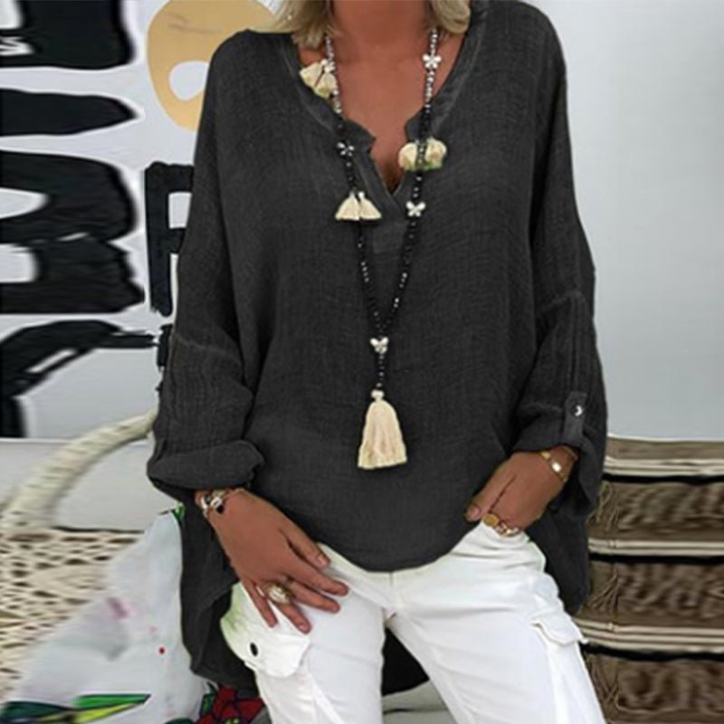 Vintage V Neck Loose Shirts