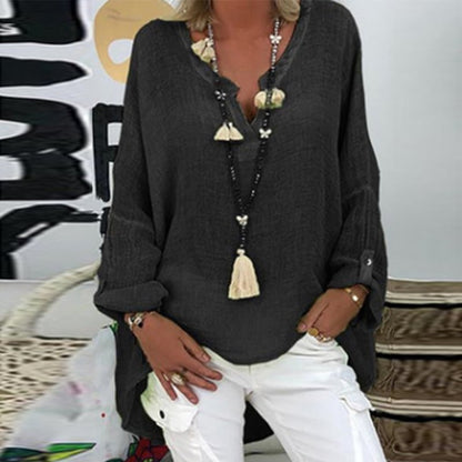 Vintage V Neck Loose Shirts