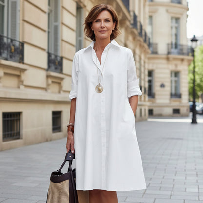 A-Linien-Hemdkleid mit Taschen