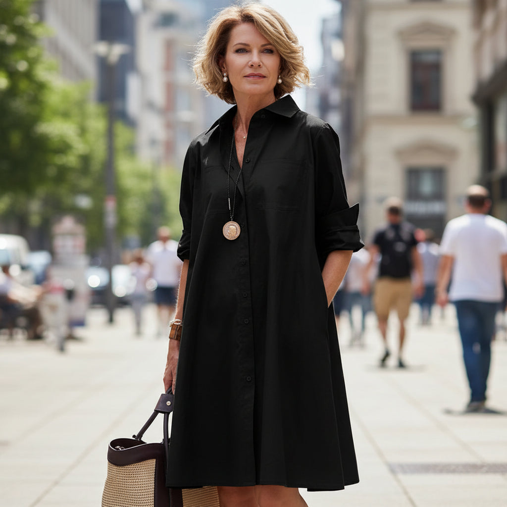 A-Linien-Hemdkleid mit Taschen