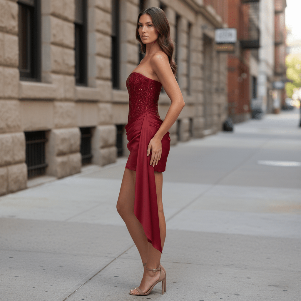 Tailliertes Minikleid für den Abend