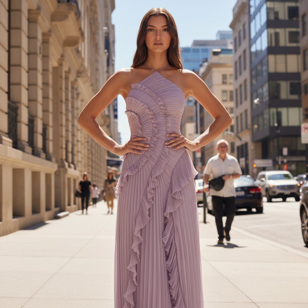 Asymmetric Flow Maxi Dress