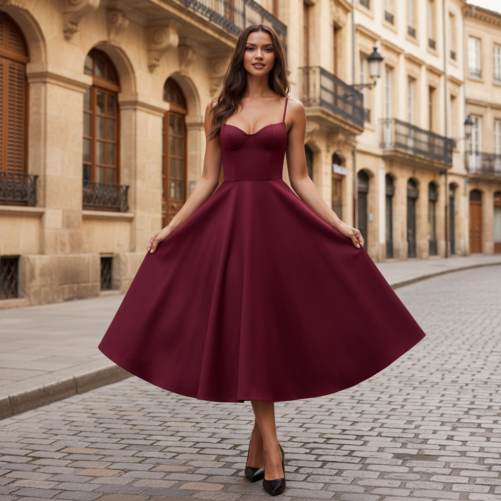 Fließendes Midikleid