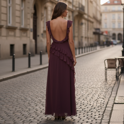 Maxikleid mit Rüschen