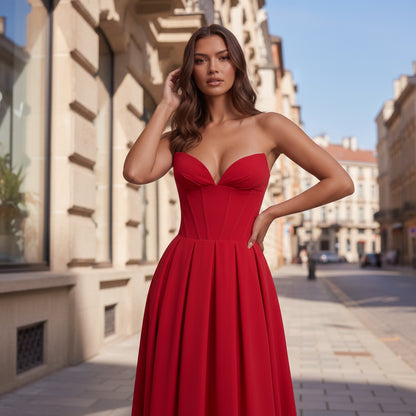 Selbstbewusstes rotes Kleid für besondere Anlässe