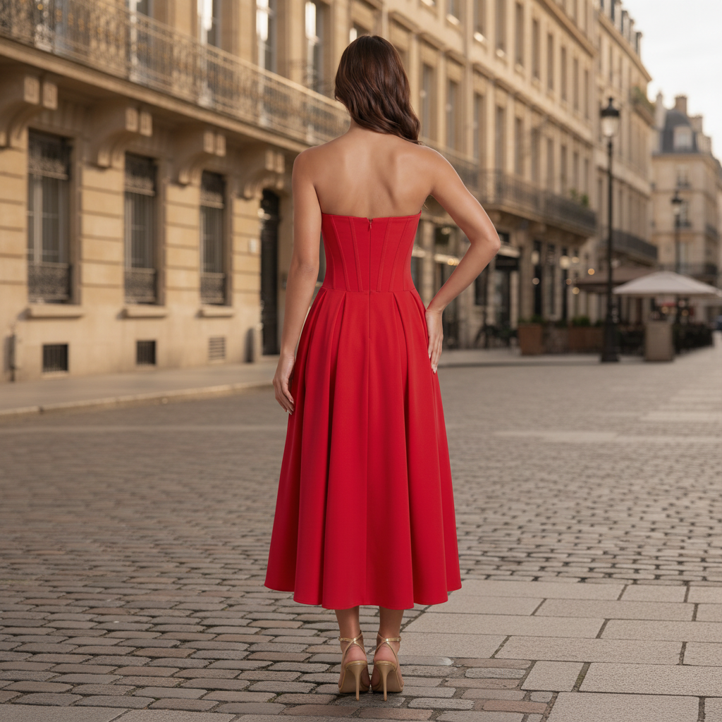Selbstbewusstes rotes Kleid für besondere Anlässe
