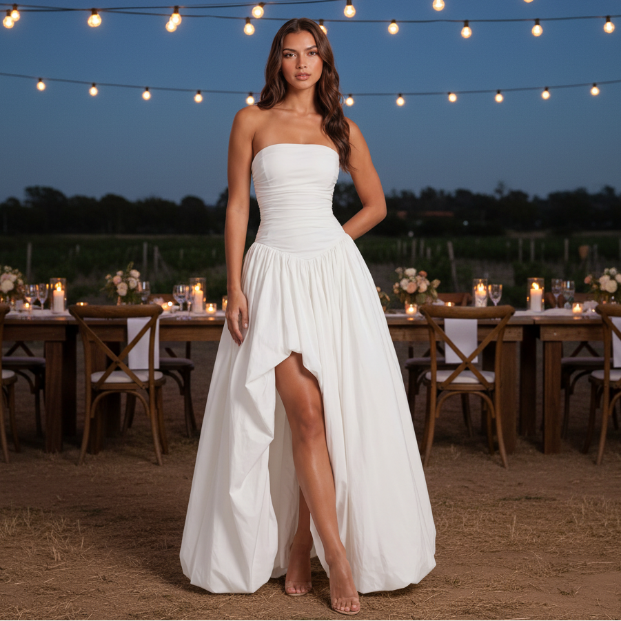 Trägerloses Maxikleid