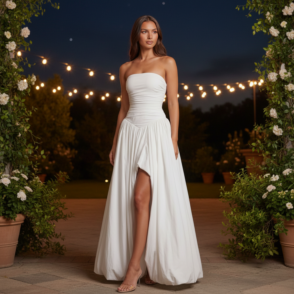 Trägerloses Maxikleid