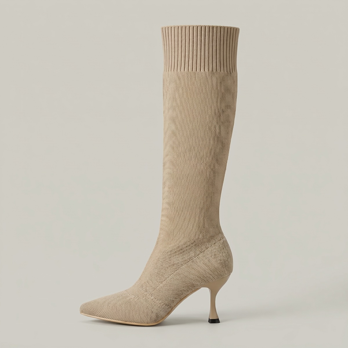 Pointed-Toe Knee-High Boots