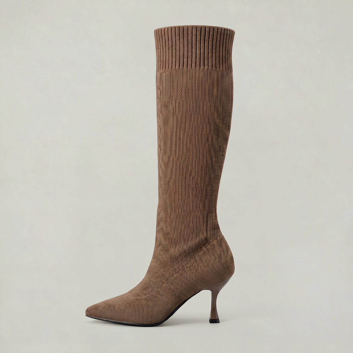 Pointed-Toe Knee-High Boots