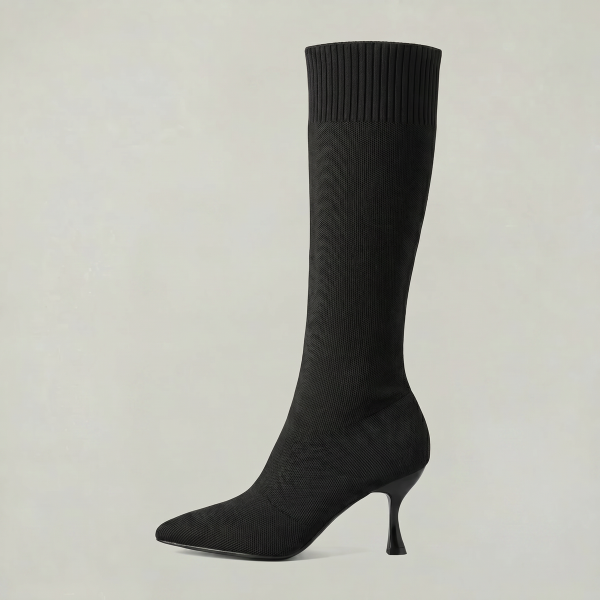 Pointed-Toe Knee-High Boots