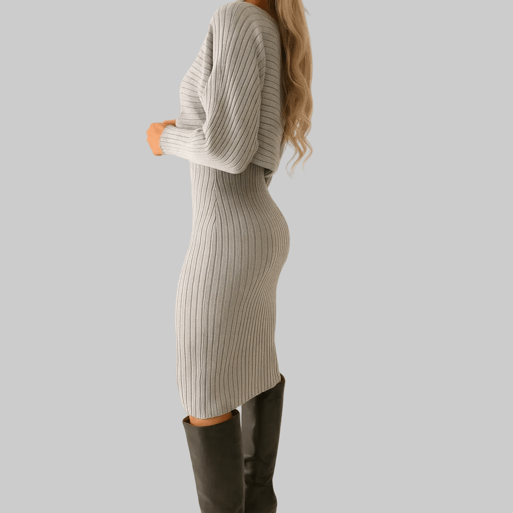 Two-Piece Dress And Sweater Set