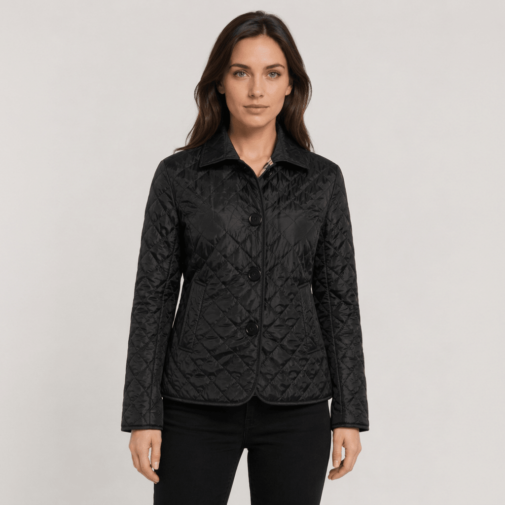 Quilted Button Front Collar Jacket