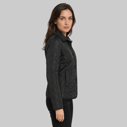 Quilted Button Front Collar Jacket