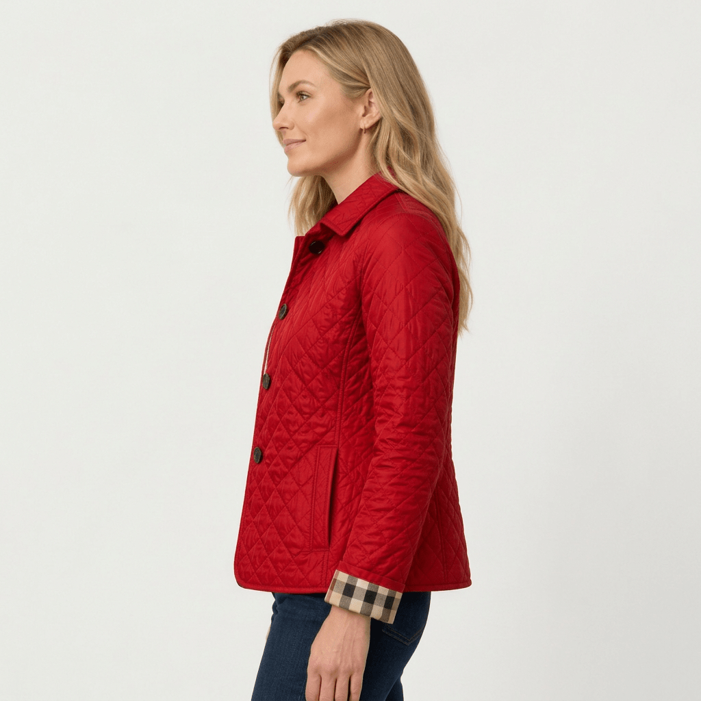 Quilted Button Front Collar Jacket