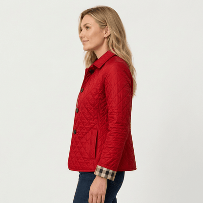 Quilted Button Front Collar Jacket