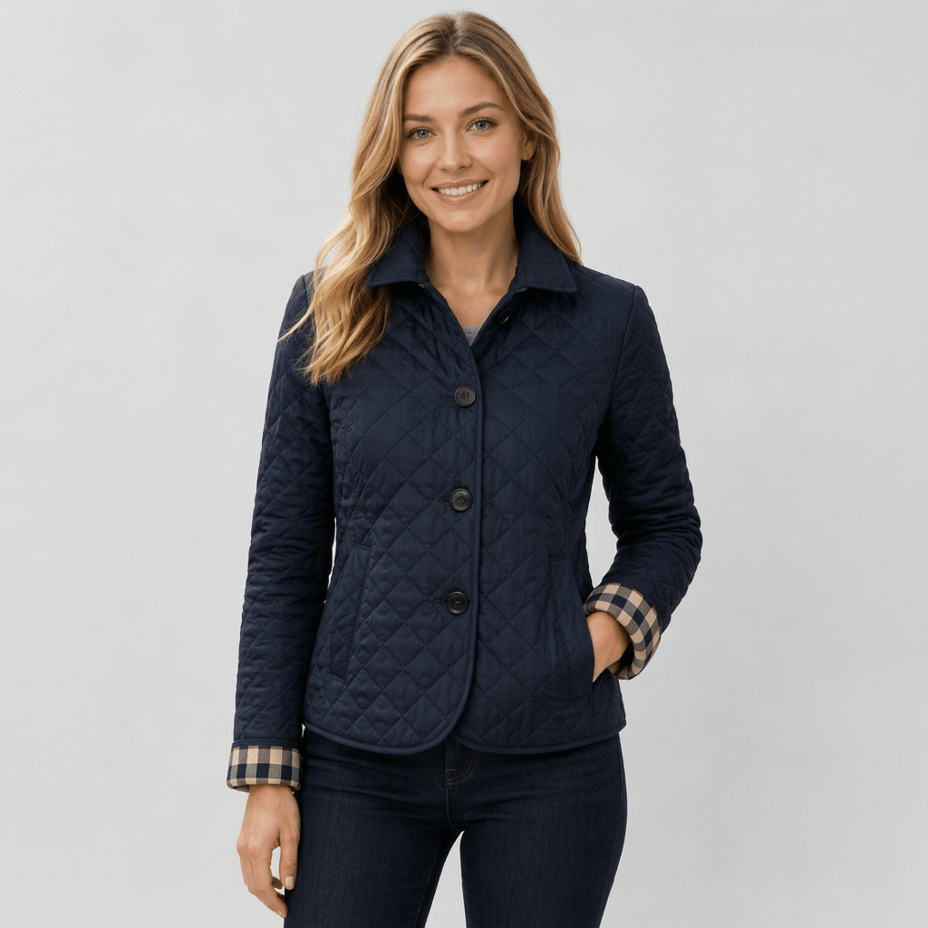 Quilted Button Front Collar Jacket