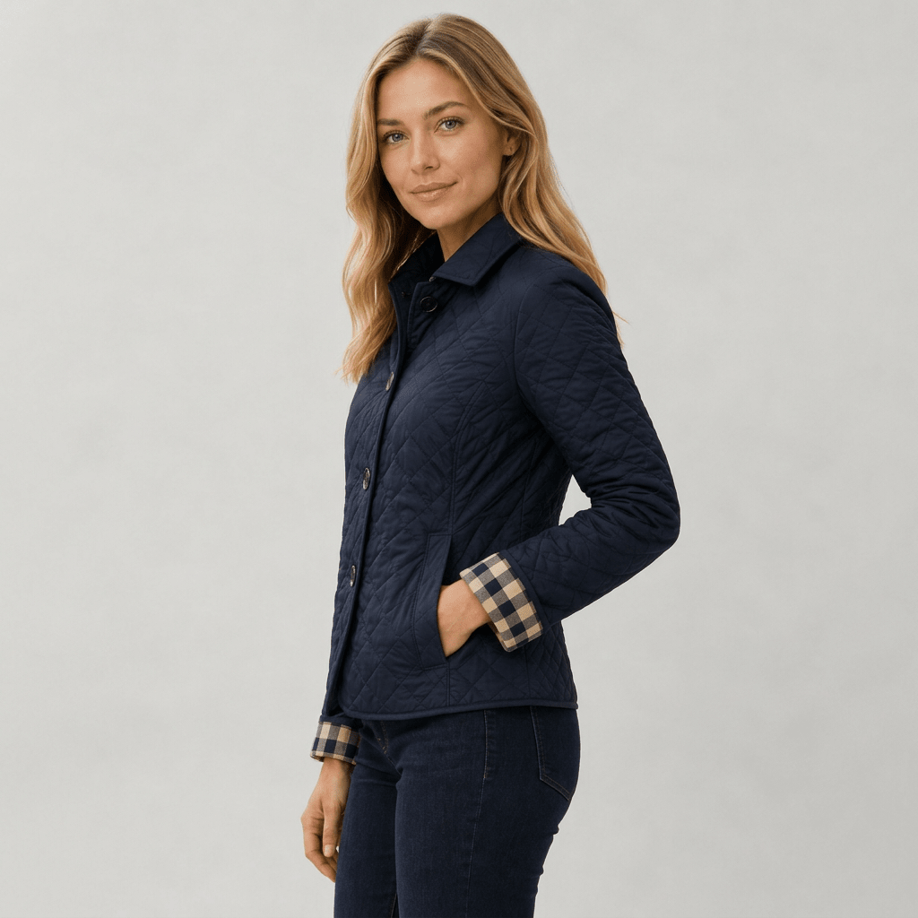 Quilted Button Front Collar Jacket