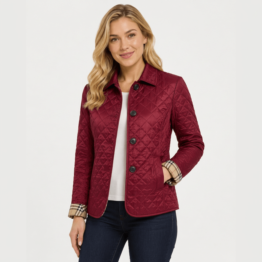 Quilted Button Front Collar Jacket