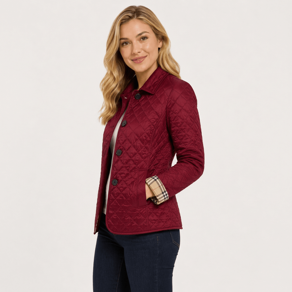 Quilted Button Front Collar Jacket