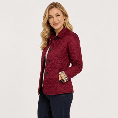 Quilted Button Front Collar Jacket