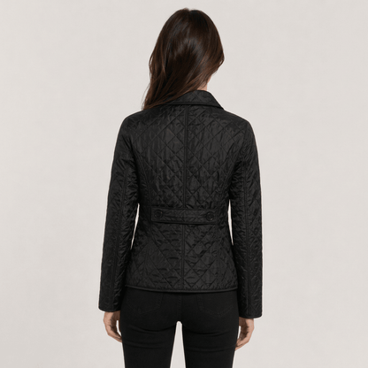 Quilted Button Front Collar Jacket